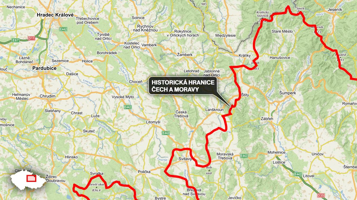 Historické hranice Čech a Moravy označí cedule
